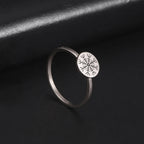 LIKGREAT Vintage Viking Rune Signet Scandinavn Rings for Men Women Vegvisir Compass Ring Circle Norse Helm of Awe Amulet Jewelry