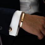 Minimal Thin Cuff Bangle Bracelet — Stainless Steel