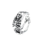 Gothic Retro Open Adjustable Ring — Multi-Design, Silver-Tone