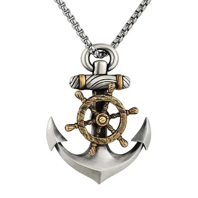 Nordic Ship Rudder Anchor Pendant — Stainless Steel