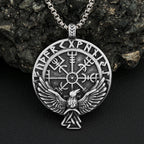 Compass Rune Pendant — Stainless Steel