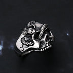 Gothic Skull Steel Ring Vintage Snake Punk Unique