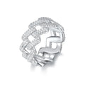 S925 Sterling Silver with Moissanite American Street Hip Hop Cuban Ring, Unisex, Gemstone Jewelry | Gifts for Mother |