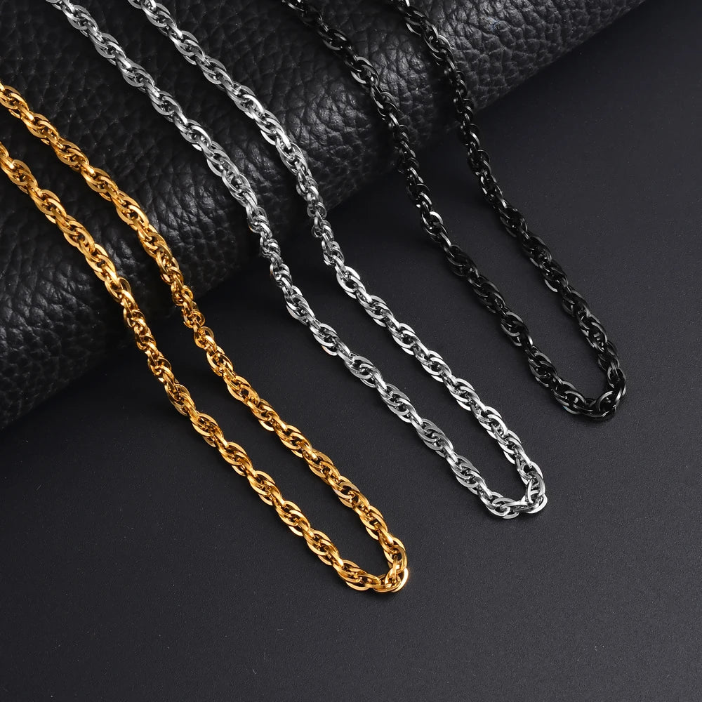 Minimal Stainless Steel Square Chain 3mm