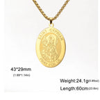 Dawapara Saint Cyprian Medal Necklace Powerful Prayers and Conjurings Michaelmas Catholic Amulet Stainless Steel Jewelry