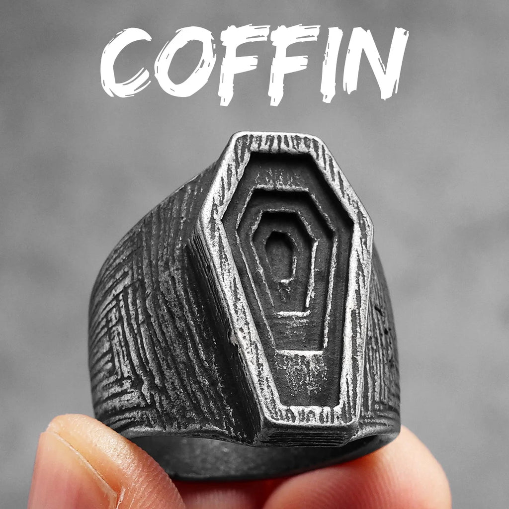 Cross Bible Ring Black — Stainless Steel