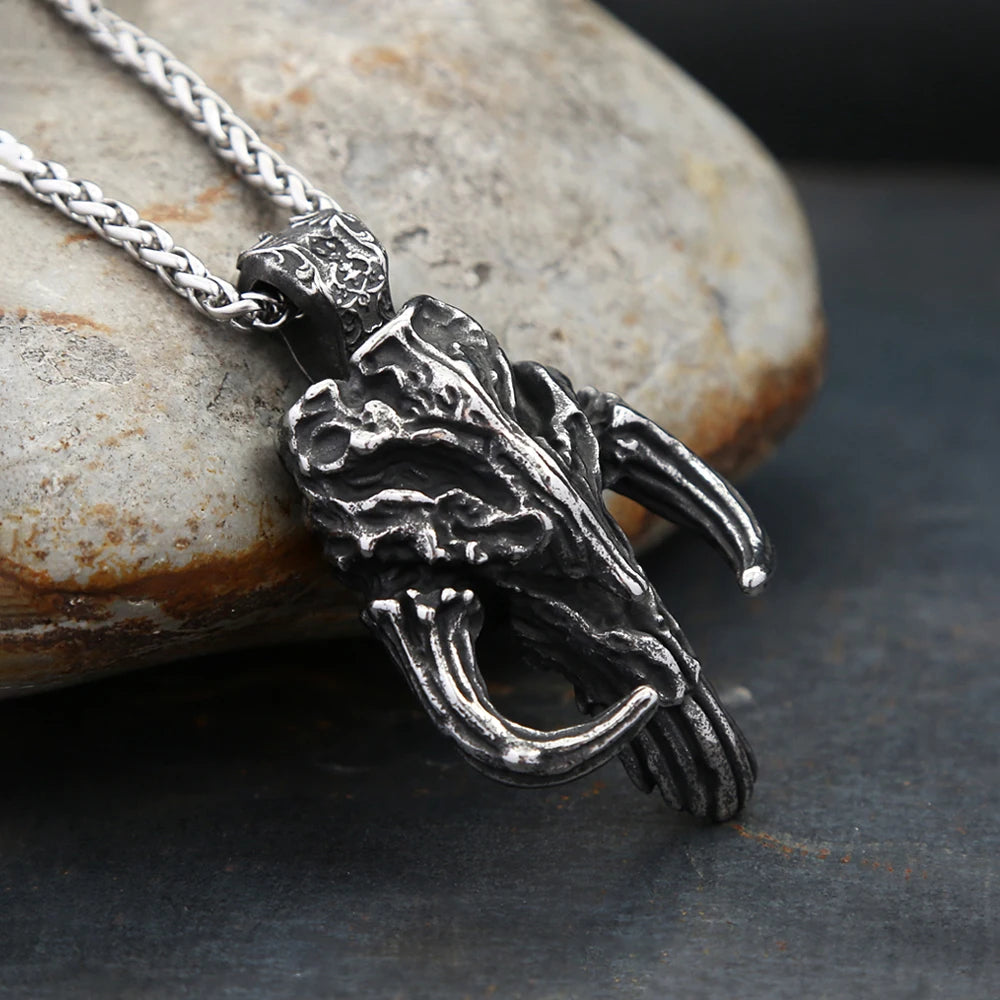 Skull Mandalorian Black Pendant Vintage 316L Gothic