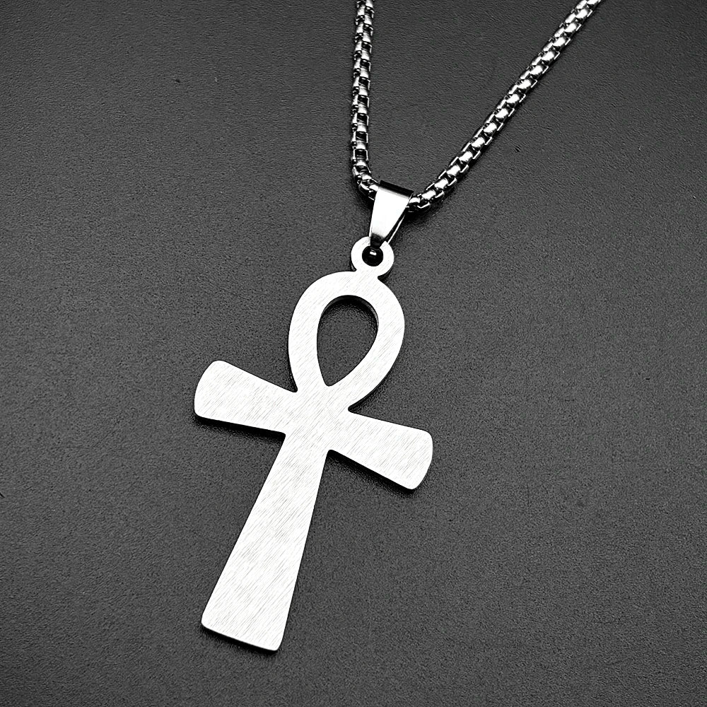 Egyptian Ankh Cross Pendant Necklace — Gold