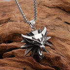 Vintage Punk Wolf Head Pendant Necklace For Men Boys Hip Hop Biker Jewelry Geralt of Rivia Slavic Viking Necklaces
