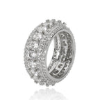 Cuban Ring Iced Out Stainless Steel 5-Row