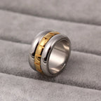 12mm Three Ring Turning Ring sliver Stainless Steel Ring Wings Of Liberty Flag Finger Rings For Men Women Jewelry Anime Fans