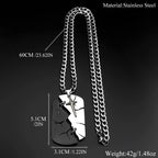 Hip Hop Two-tone Split Cracked Dog Tag Movable Starburst Cross Pendant Necklace for Men Stainless Steel Amulet Chain Jewery