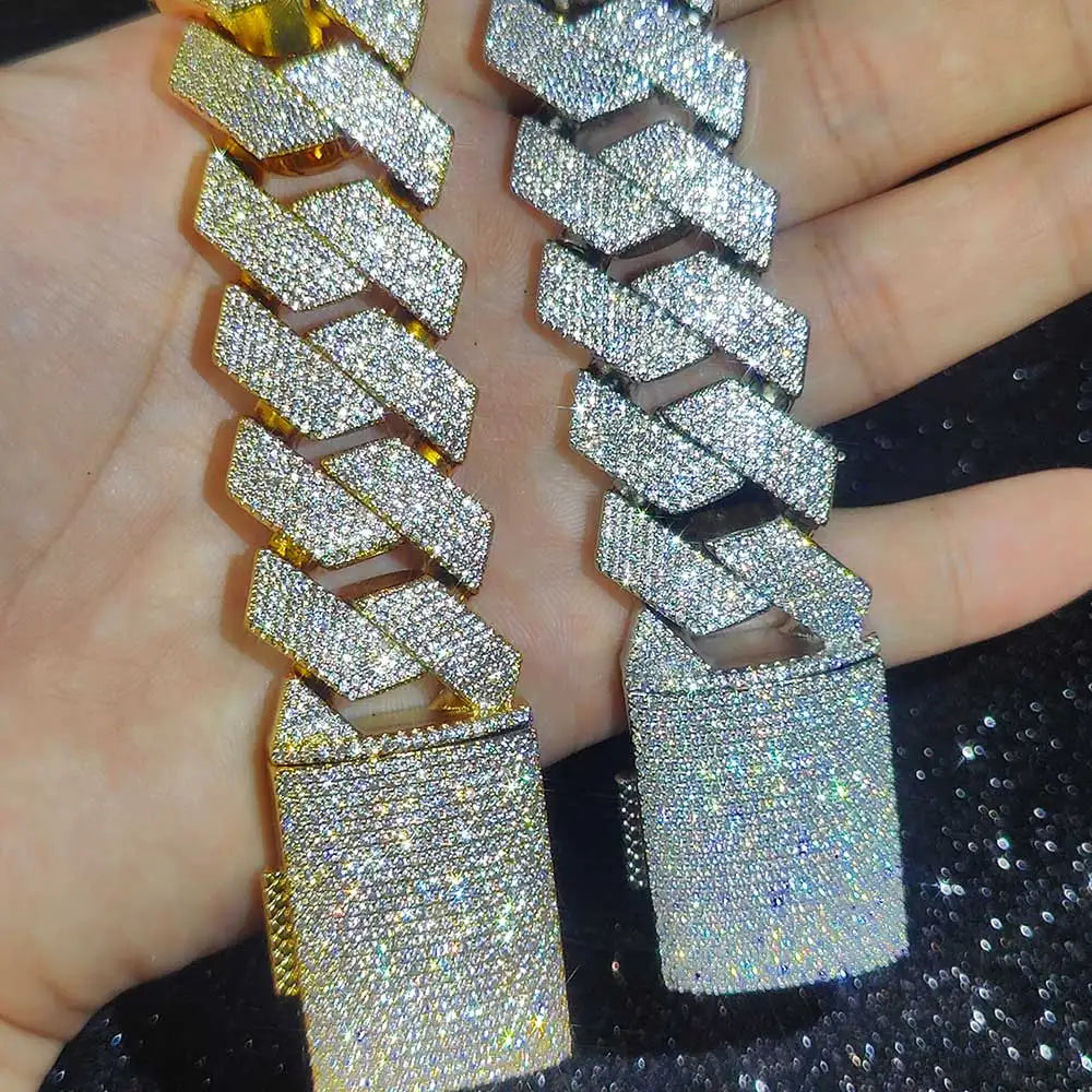 Iced Out Cuban Chain Necklace Stainless Steel 25MM