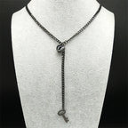 Heart O-Ring Long Chain Necklace — Stainless Steel