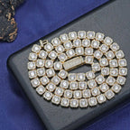 7MM 5A Zircon Cluster Tennis Chain Iced Out Square Sparkling CZ Link Necklace Anniversary gift for him or her Hip Hop Jewelry