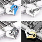 Iced Out Heart Pendant Necklace Stainless Steel