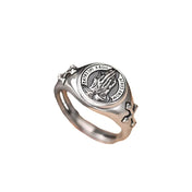 Praying Hands Gothic Punk Ring, Silver-Tone — Zinc Alloy