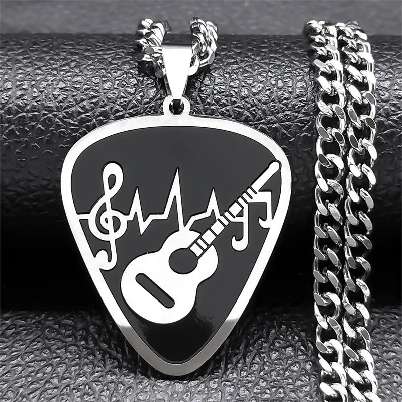 Guitar Pick Musical Pendant — Stainless