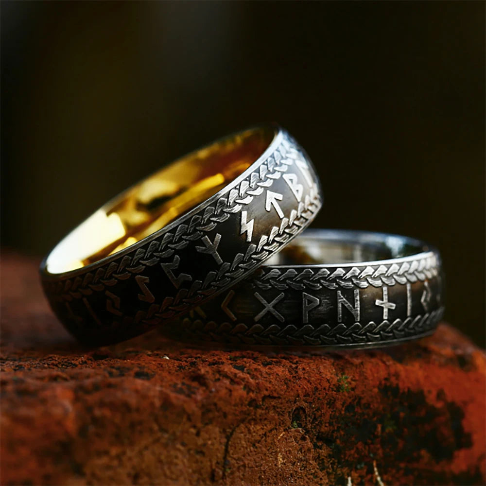 Nordic Viking Rune Ring — Stainless Steel