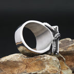 Steel Ring Vintage Masonic Punk Octopus Eyes