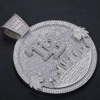 Iced Out Letter Pendant Circle Disc