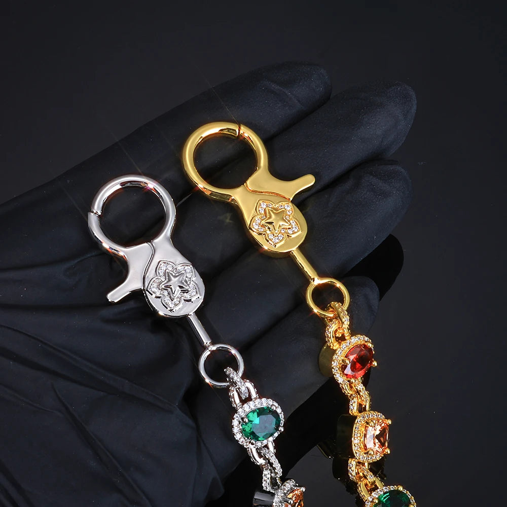 Iced Out Waist Chain Colored Zircon Geometric