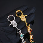 Iced Out Waist Chain Colored Zircon Geometric