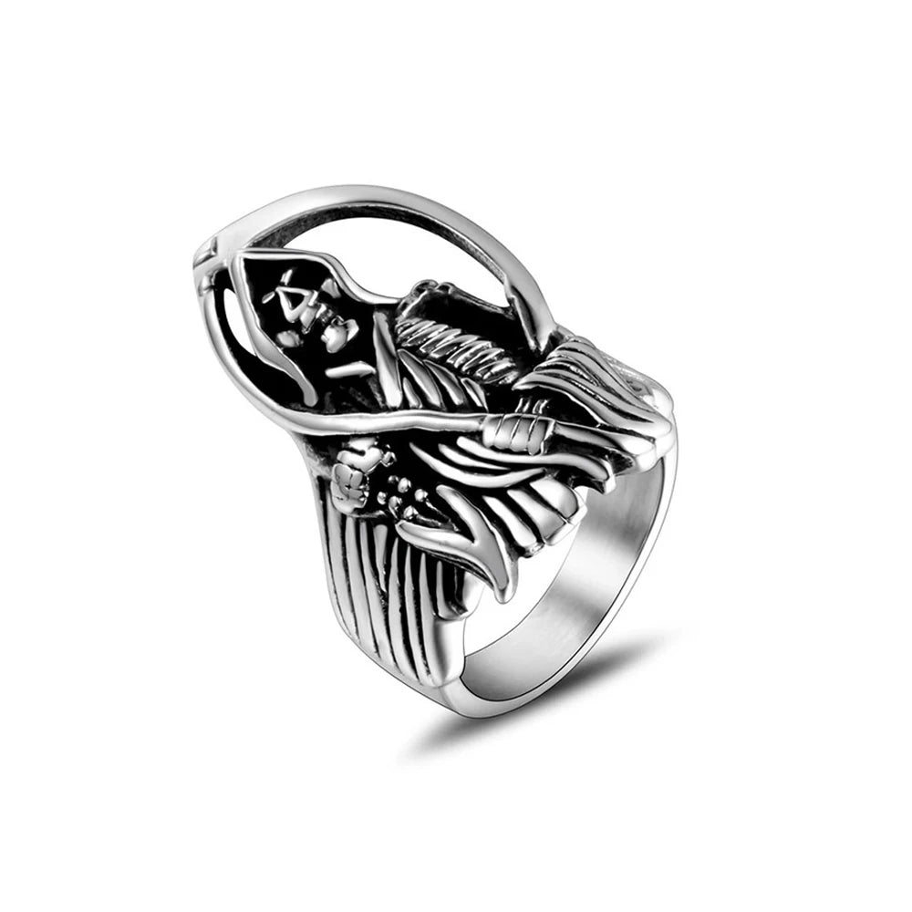 Grim Reaper Skull Ring — Stainless Steel