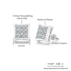 Iced Out Round Square Stud Earrings — Gold
