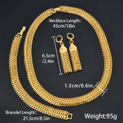 Sunny Jewelry Set Chunky Chain Necklace Earrings Bracelet For Women Men Cross Gold Color Statement Punk Collar Accessories Gift