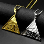 Egypt Pyramid Eye of Horus Pendant Necklace for Women Men Stainless Steel Gold Color Ancient Egyptian Amulet Gift