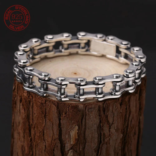 10MM Silver-Tone Punk Bicycle Bracelet