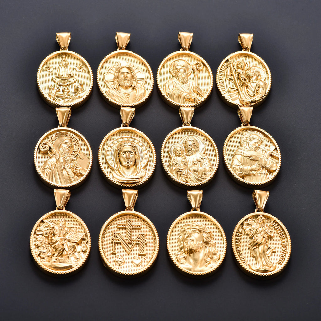 Jesus Cross Gold Pendant Necklace