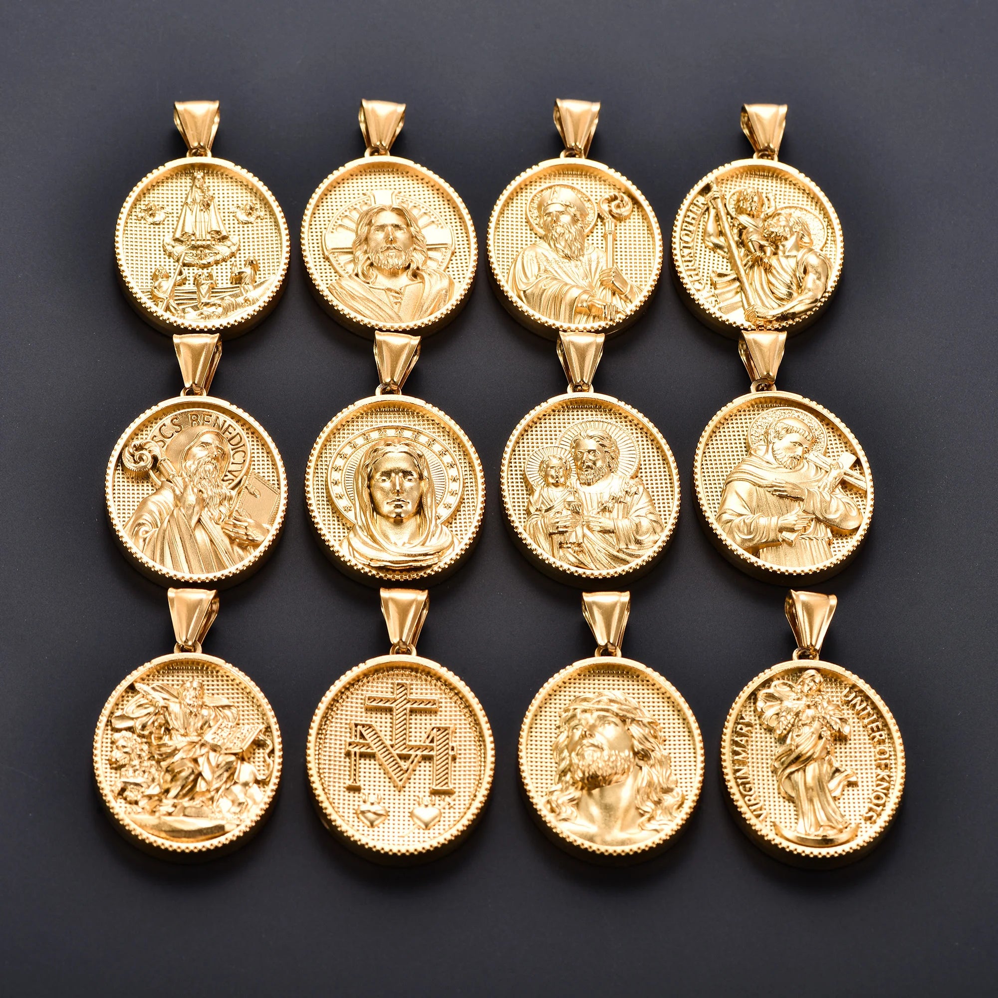 Jesus Cross Gold Pendant Necklace