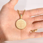 Vnox Men Saint Benedict Medal Necklace, Gold Color Stainless Steel Christian Sacramental Catholic Jewelry Gift,with Box