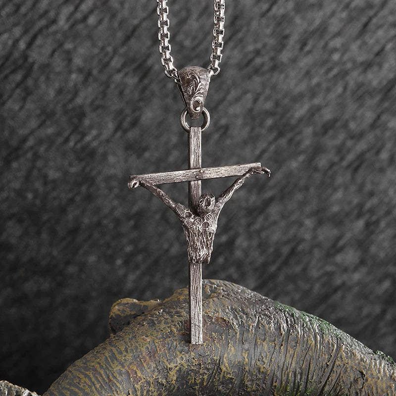 Retro Skull Cross Pendant Necklace — Stainless Steel