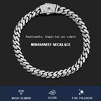 925 Silver VVS Moissanite Monaco Chain Necklace