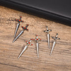 Black Cross Studs Sword Earrings