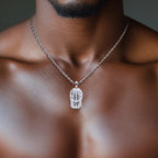Iced Out Masked Head Pendant — 925 Silver