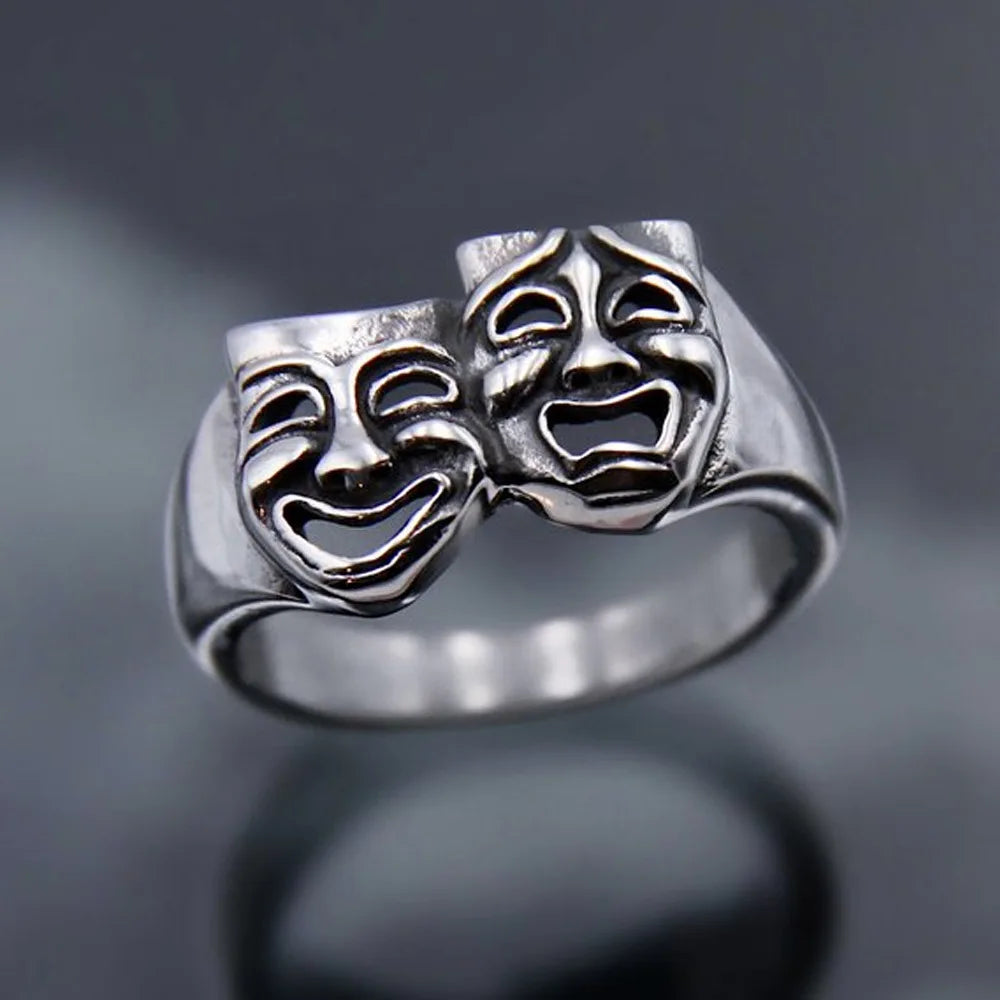Gothic Retro Open Adjustable Ring — Multi-Design, Silver-Tone