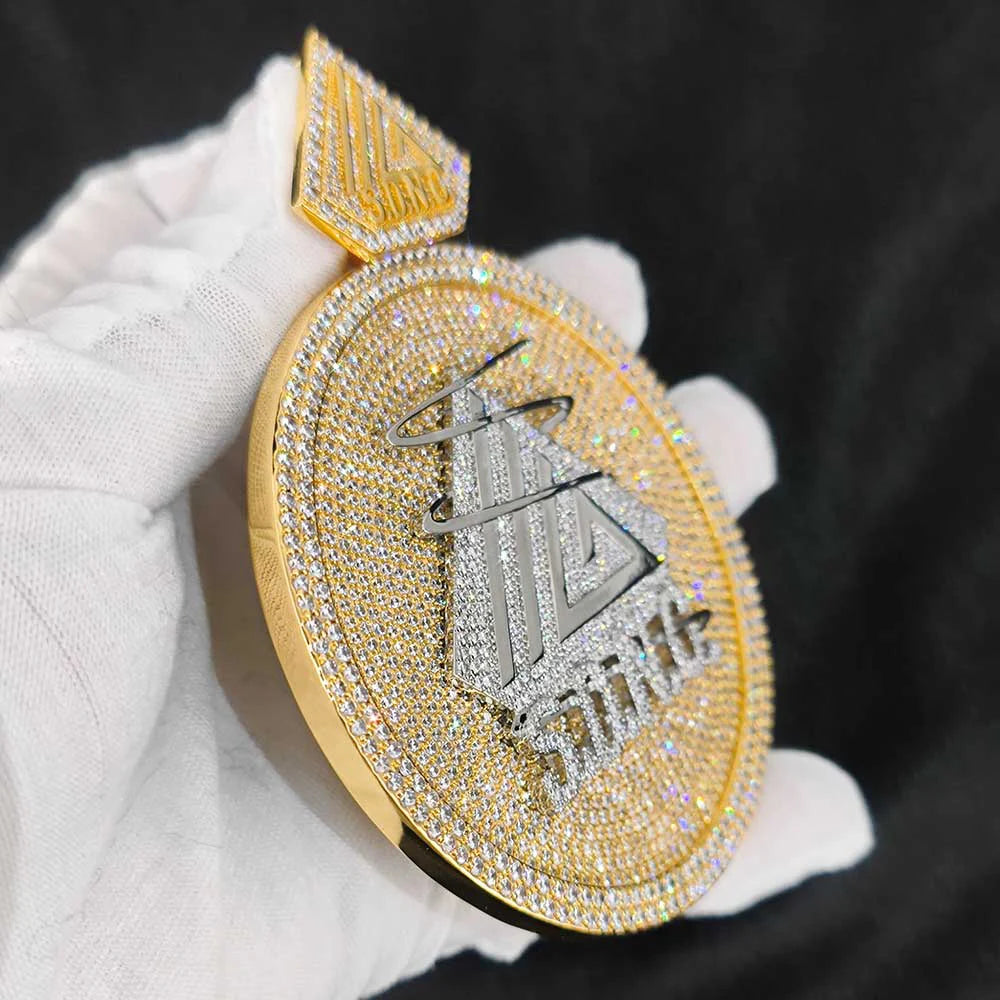 Iced Out Letter Pendant 80MM Disc Statement