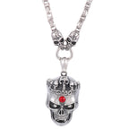 Punk Skull Head Pendants Necklaces for Men Stainless Steel Men's Pendant Necklace With 45--72CM Long Chain Halloween