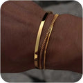 Snake Cuban Link Bracelet Set — Two-Tone