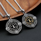 Odin Steel Pendant Vintage Viking Tree Life 316L