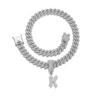 Fashion Shining A-Z Letter Pendant Zircon Inlaid Charm Necklace 26 Initial Alphabet Name Clavicle Chain Party Jewelry Gift