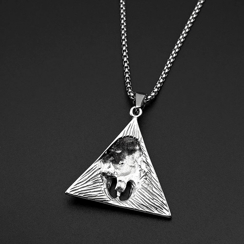 Egypt Pyramid Tutankhamun Pharaoh Pendant Necklace for Women Men Stainless Steel Gold Color Ancient Egyptian Amulet