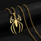 Gothic Accessories Spider Pendant Halloween Horror Spider Necklace Stainless Steel Material Vacuum Plated Non Fading