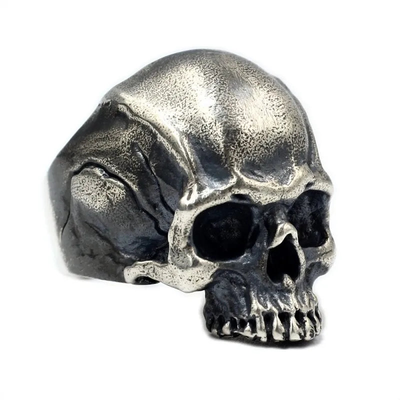 BOCAI New Punk Rock Skull Ring for Man Real S925 Silver Handmade Retro Personality Domineering Tough Guy Jewelry Accessory