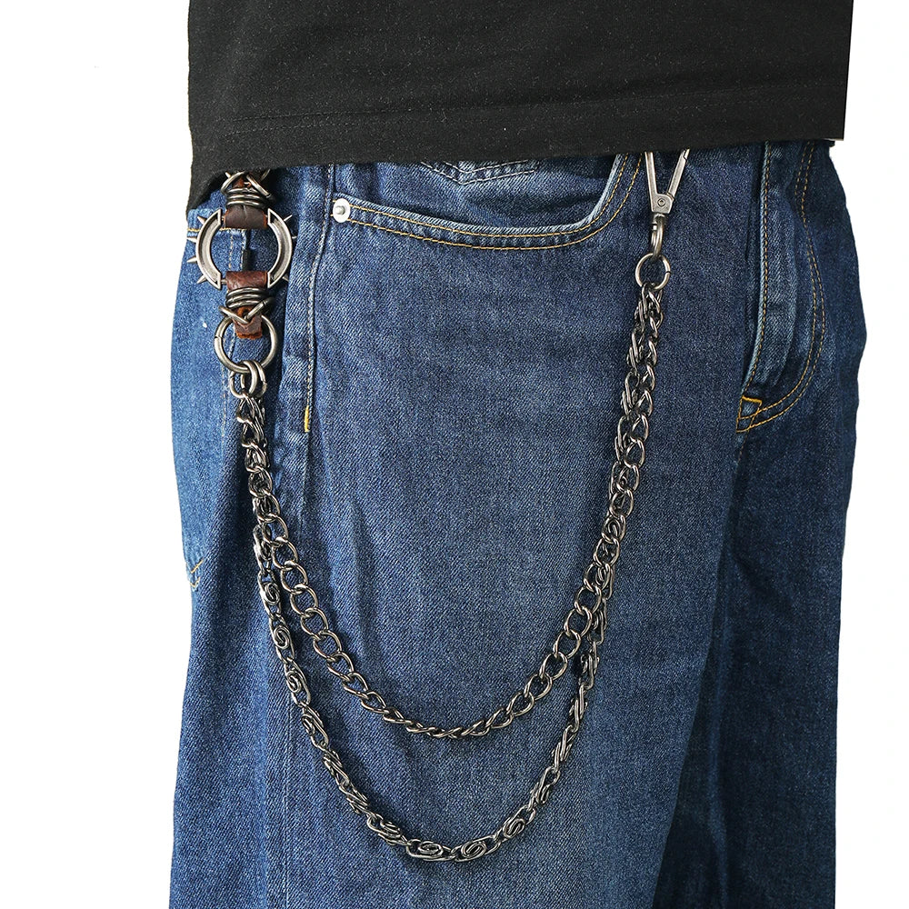 Men's Punk Pants Chain Keychain — Zinc Alloy