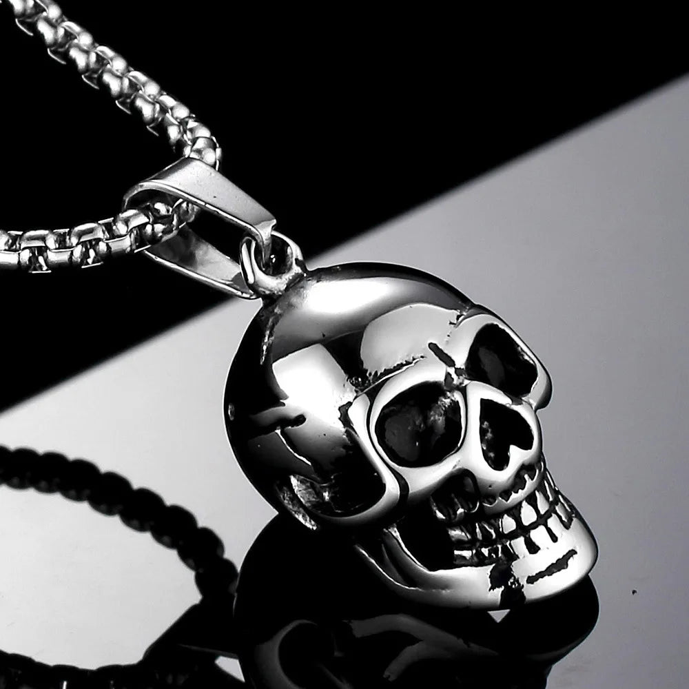 Skull Pendant Necklace — Stainless Steel